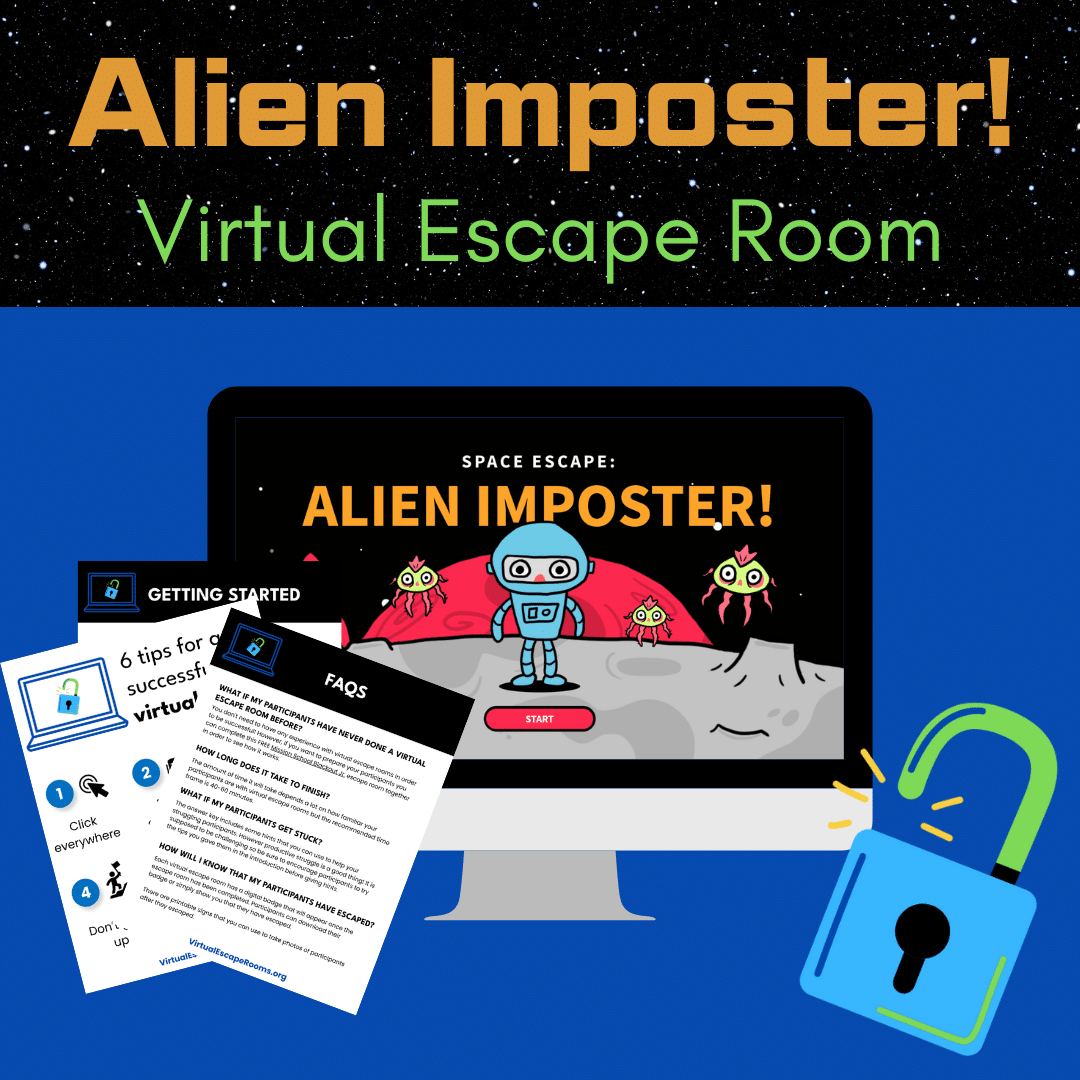 Space Escape Game Interactive Alien Imposter Themed Puzzles